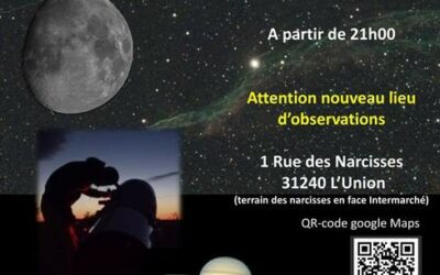 Soirée publique d’observation astronomique – Vendredi 3 octobre à 21h