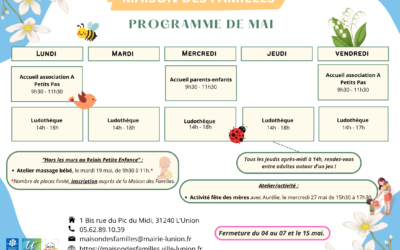 Programme de la Maison des Familles – Mai 2026